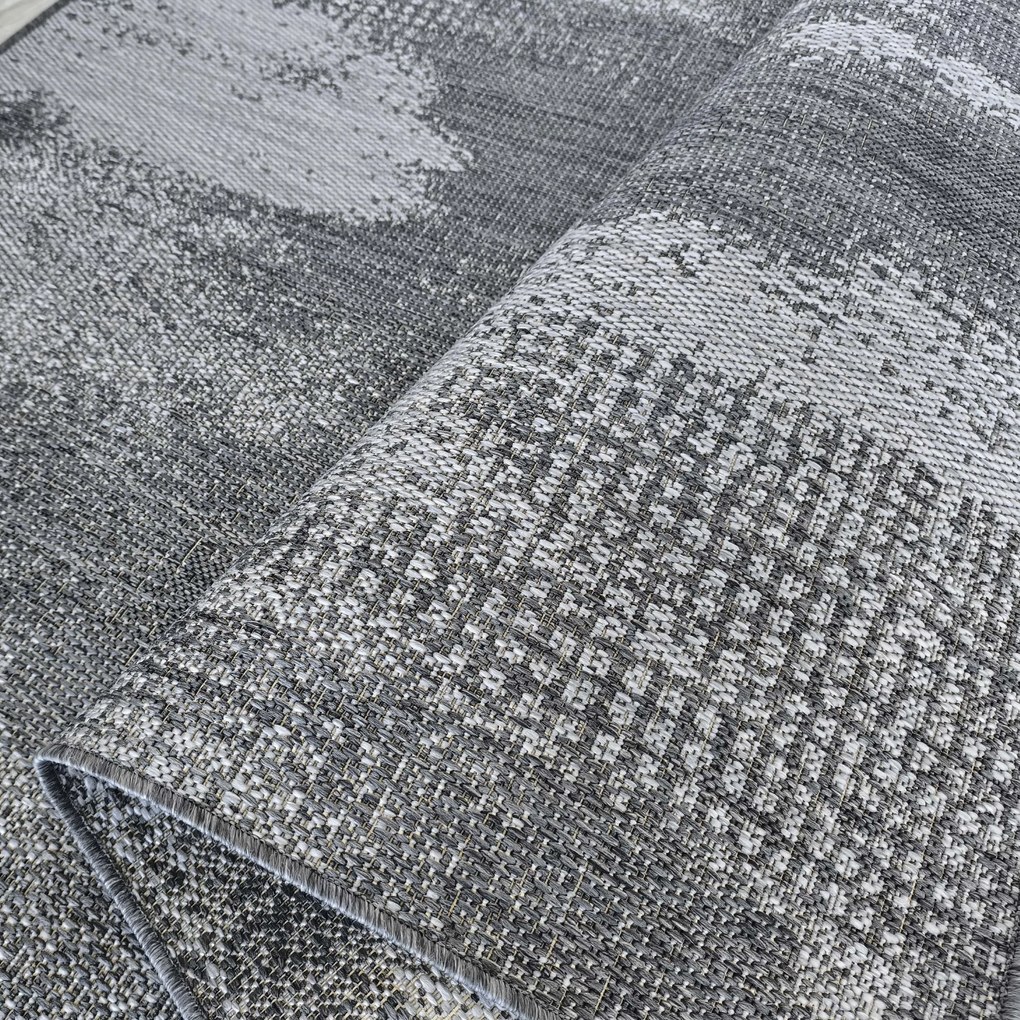 DY Sivý obojstranný koberec z lana s abstraktným vzorom Zara 10 Rozmer: 80x150 cm