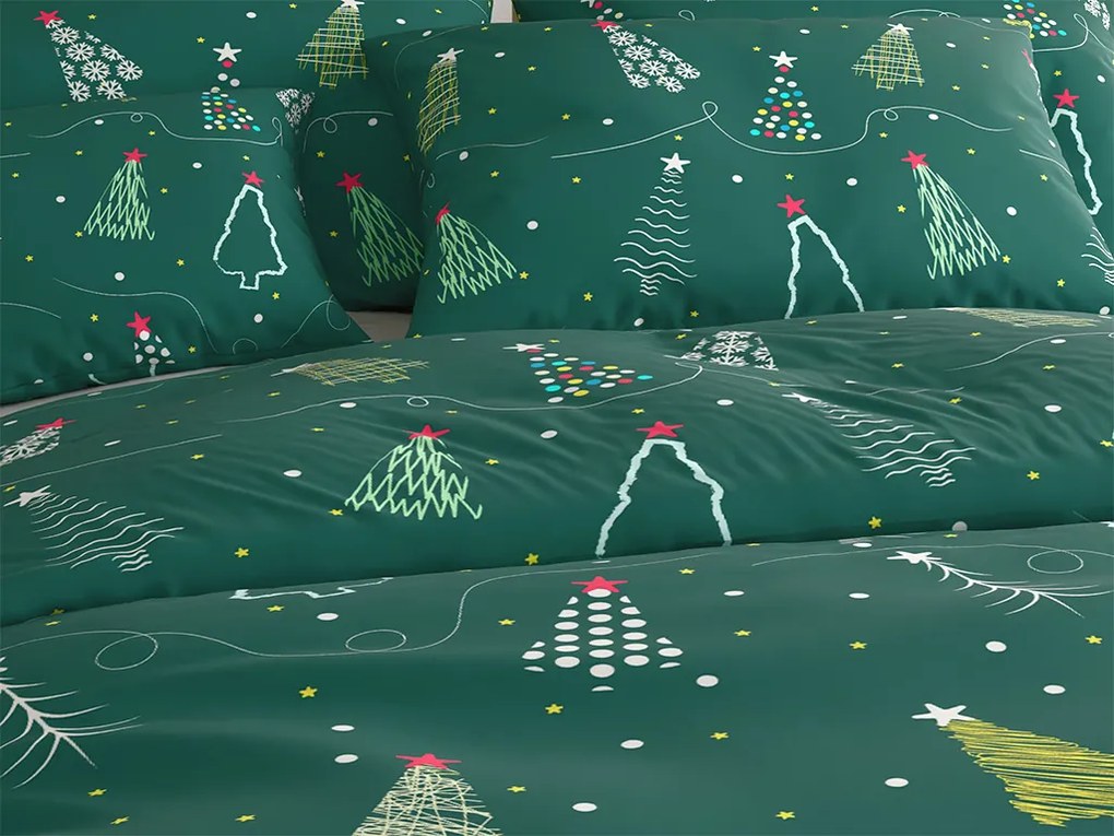 Obliečky z mikrovlákna CHRISTMAS DRIFT zelené Rozmer obliečky: 70 x 90 cm | 140 x 220 cm