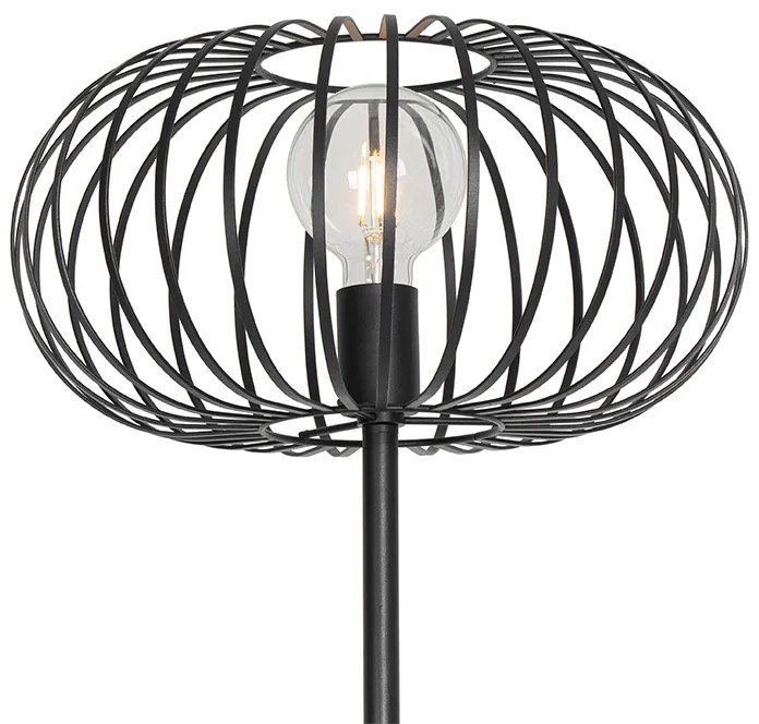 Dizajnová stojaca lampa čierna - Johanna