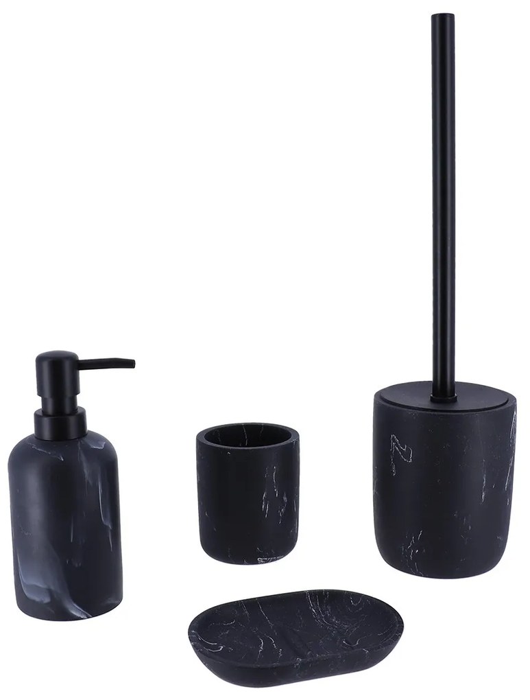 Kúpeľňový pohár Everist Black Marble, čierna, 250 ml