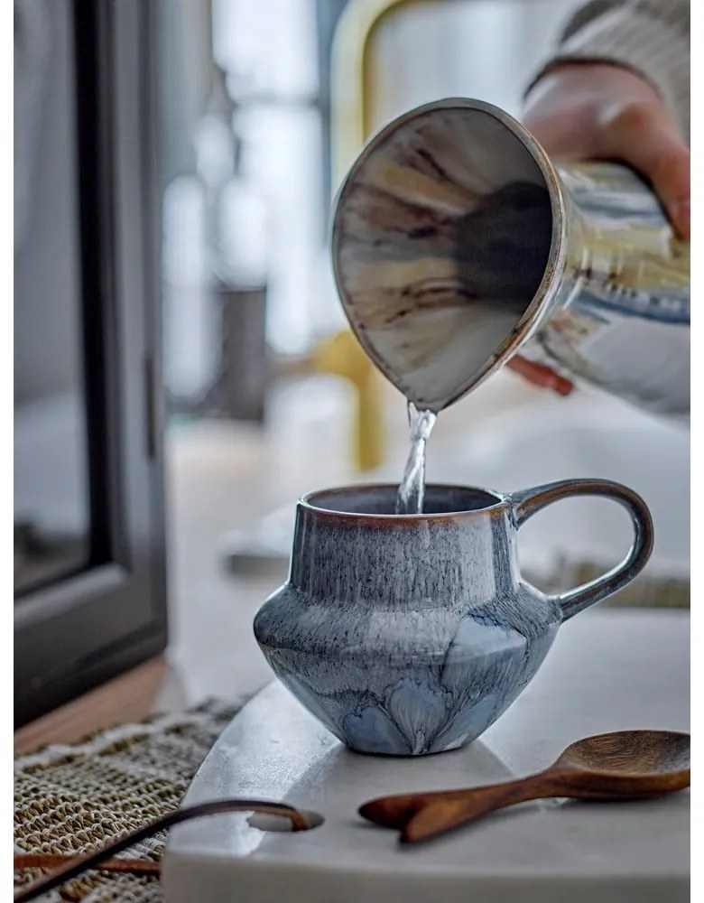 Svetlomodré hrnčeky v súprave 4 ks z kameniny 300 ml Bessie – Bloomingville