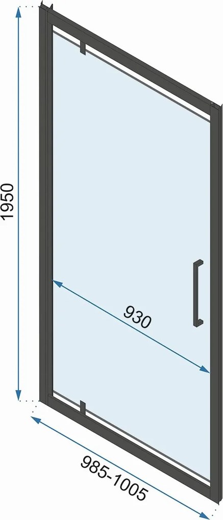3-stenný obdĺžnikový sprchový kút REA RAPID SWING 100/dvere x 80/zástena cm, chróm/transparent - bez vaničky