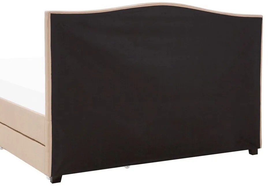 Čalúnená posteľ s úložným priestorom 160 x 200 cm béžová MONTPELLIER Beliani