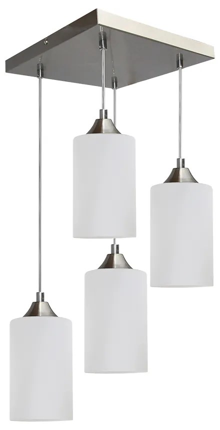 Spot-Light Závesné svietidlo BOSCO MIX, 4xMax.60W, biele sklenené tienidlo, P
