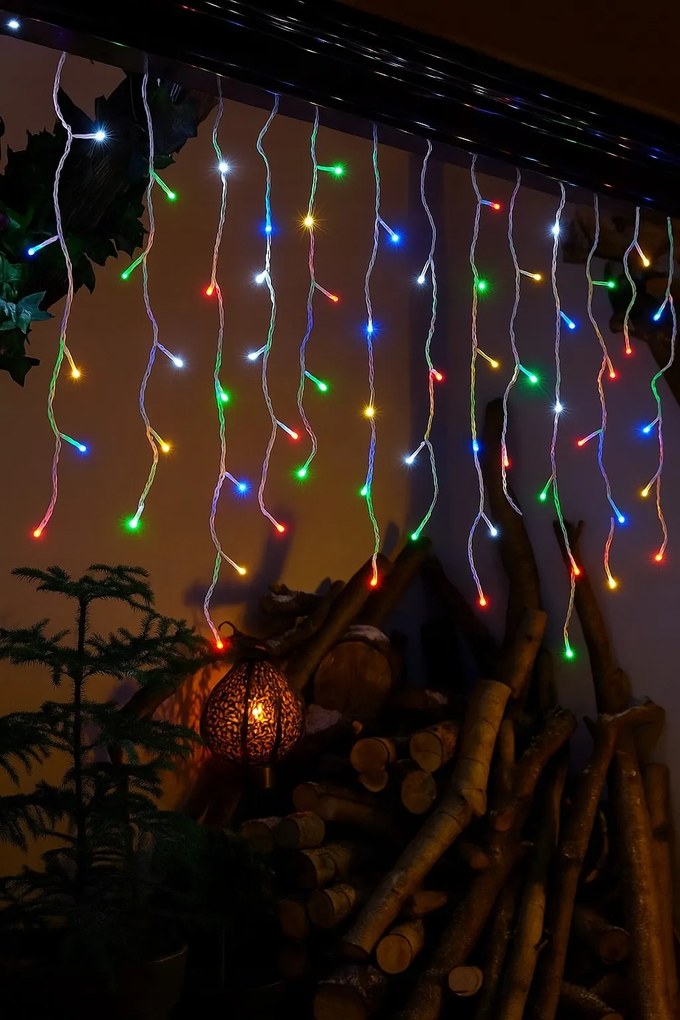 Vianočné svetielka LED záclona FLASH multicolor 300 LED
