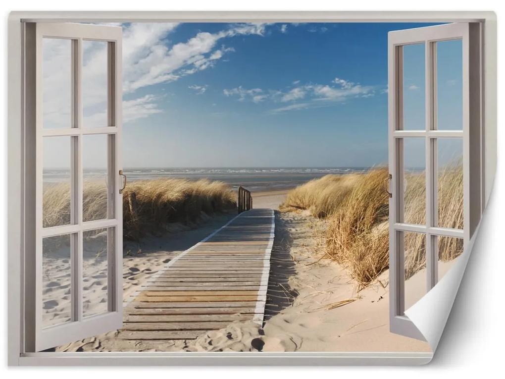 Fototapeta, Okno s výhledem na sestup k pláži - 280x200 cm