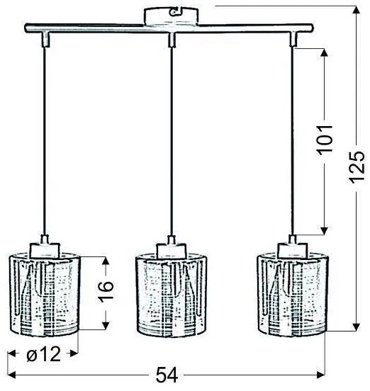Luster na lanku COX 3xE27/60W/230V