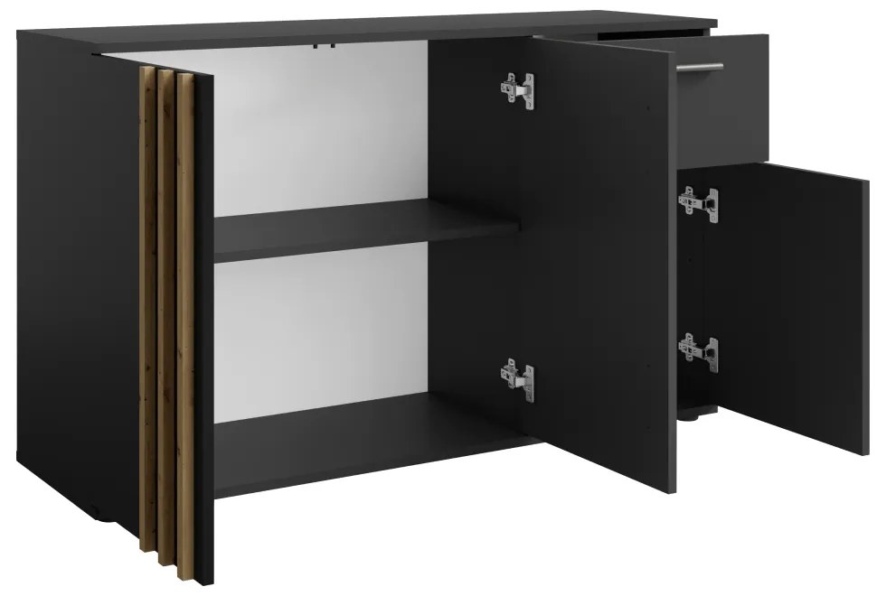 Komoda TOLIS 3D1S, čierna