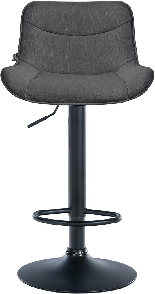 Design-Shop 2x Barová stolička Vonore - látka, čierny rám - Tmavo sivá
