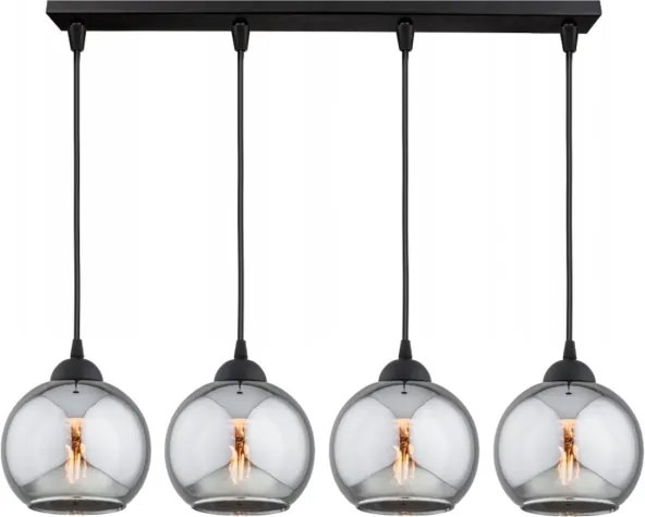 Brilagi - Luster na lanku DIOR 4xE27/60W/230V čierna/dymová sivá