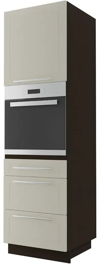 Kuchynská skrinka D14RU/3E Quantum vanilla mat/lava