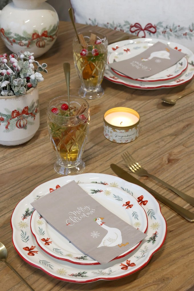 Vianočný keramický jedálenský tanier Chalet de Noël – Ø 28*3 cm