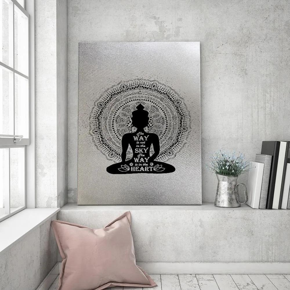 Obraz na plátně Meditující Buddha - 80x120 cm