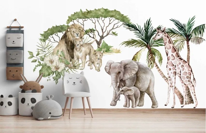 domtextilu.sk Nálepka na stenu exotické safari 80 x 160 cm