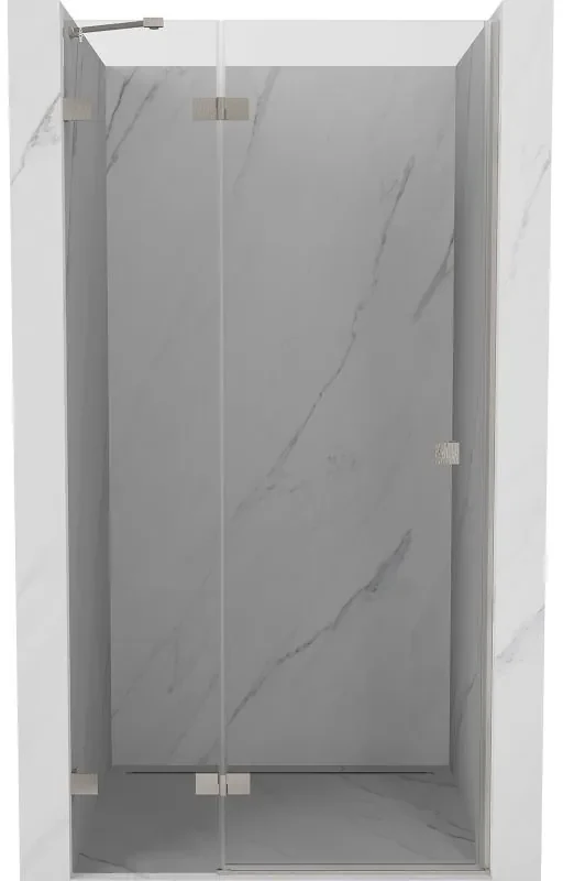 Mexen, Mexen Lunar výklopné sprchové dvere ľavé 115 cm, transparentné, brúsený nikel - 834-115-000-97-00-L