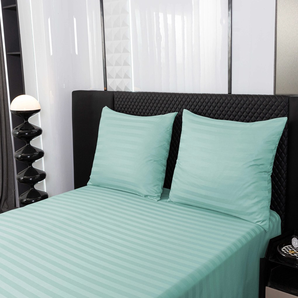 Hotelové obliečky z mikrovlákna JASMINE mentolové - prúžok 2 cm Rozmer obliečky: 2 ks 70 x 80 cm | 160 x 200 cm