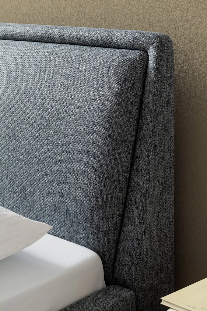 Čalúnená posteľ FRIEDA 180x200, modrá Barva: drevo