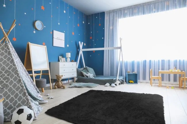 Protišmykový koberec SHAGGY čierny