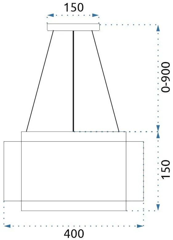 Toolight Toolight, LED závesné stropné svietidlo 40cm APP1000-CP, čierna-zlatá, OSW-07551