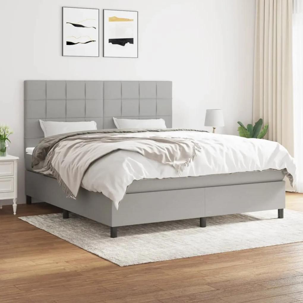 Boxspring posteľ s matracom svetlosivá 100x200 cm látka 3141785