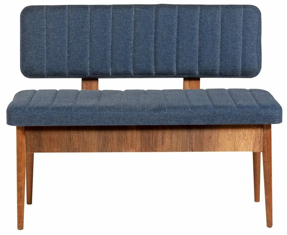 Lavica Vina Dark Blue and Walnut