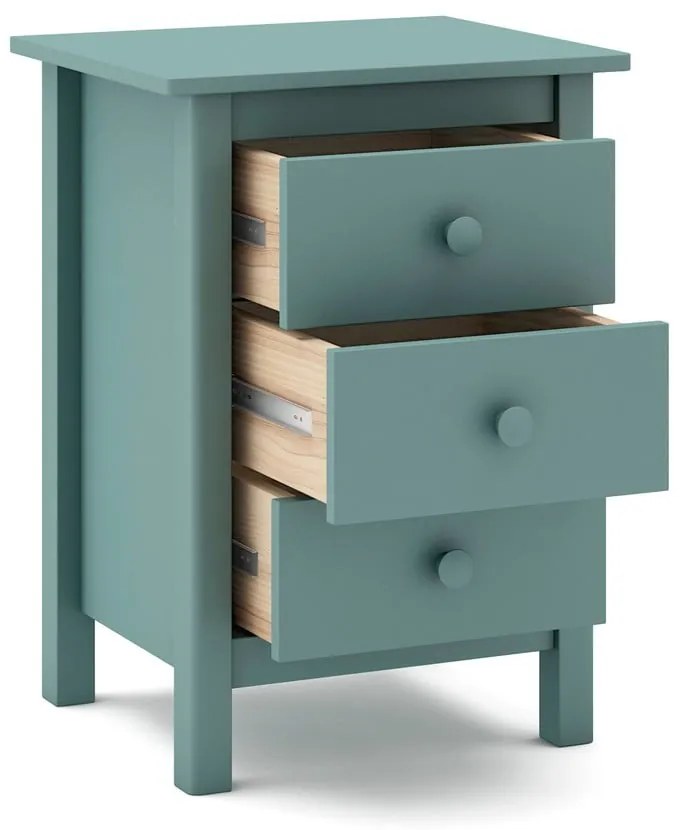 Detský nočný stolík z borovicového dreva v petrolejovomodrej farbe Max - Marckeric