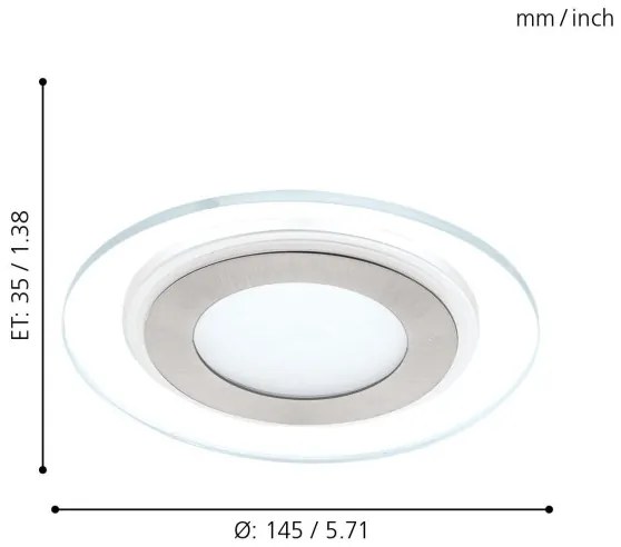 Eglo 95932 - LED podhľadové svietidlo PINEDA 1 1xLED/11W/230V
