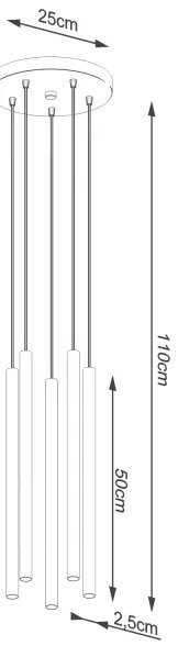 Sollux SL.1528 - Luster na lanku PASTELO 5xG9/8W/230V červená