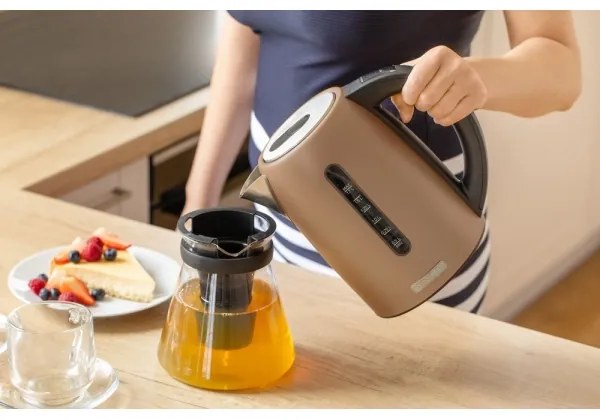 Sencor - Rýchlovarná kanvica s termoreguláciou 1,7 l 2150W/230V hnedá