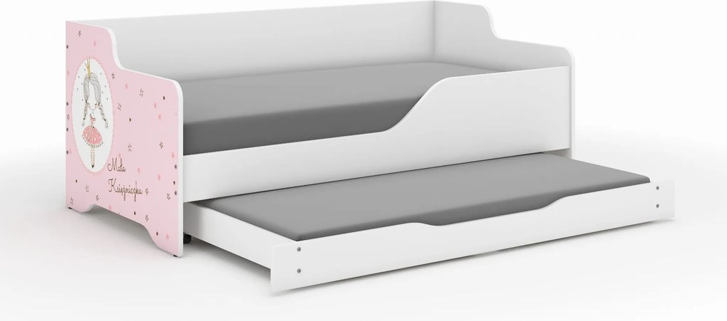 Wooden Toys Detská posteľ LILU 160x80 PRINCEZNÁ s funkciou spania
