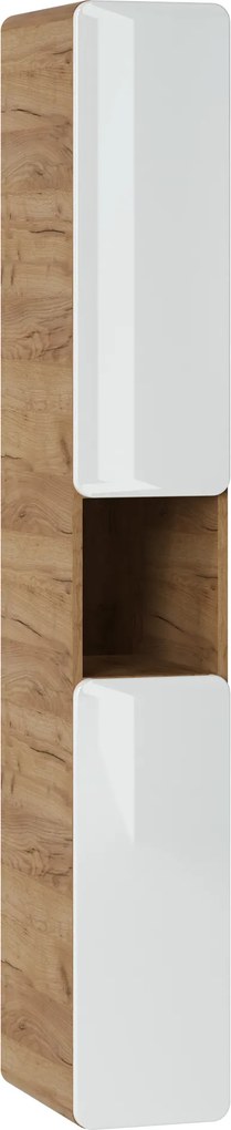 Comad Doplnková kúpeľňová skrinka vysoká Aruba White 25 dub craft/biela lesk