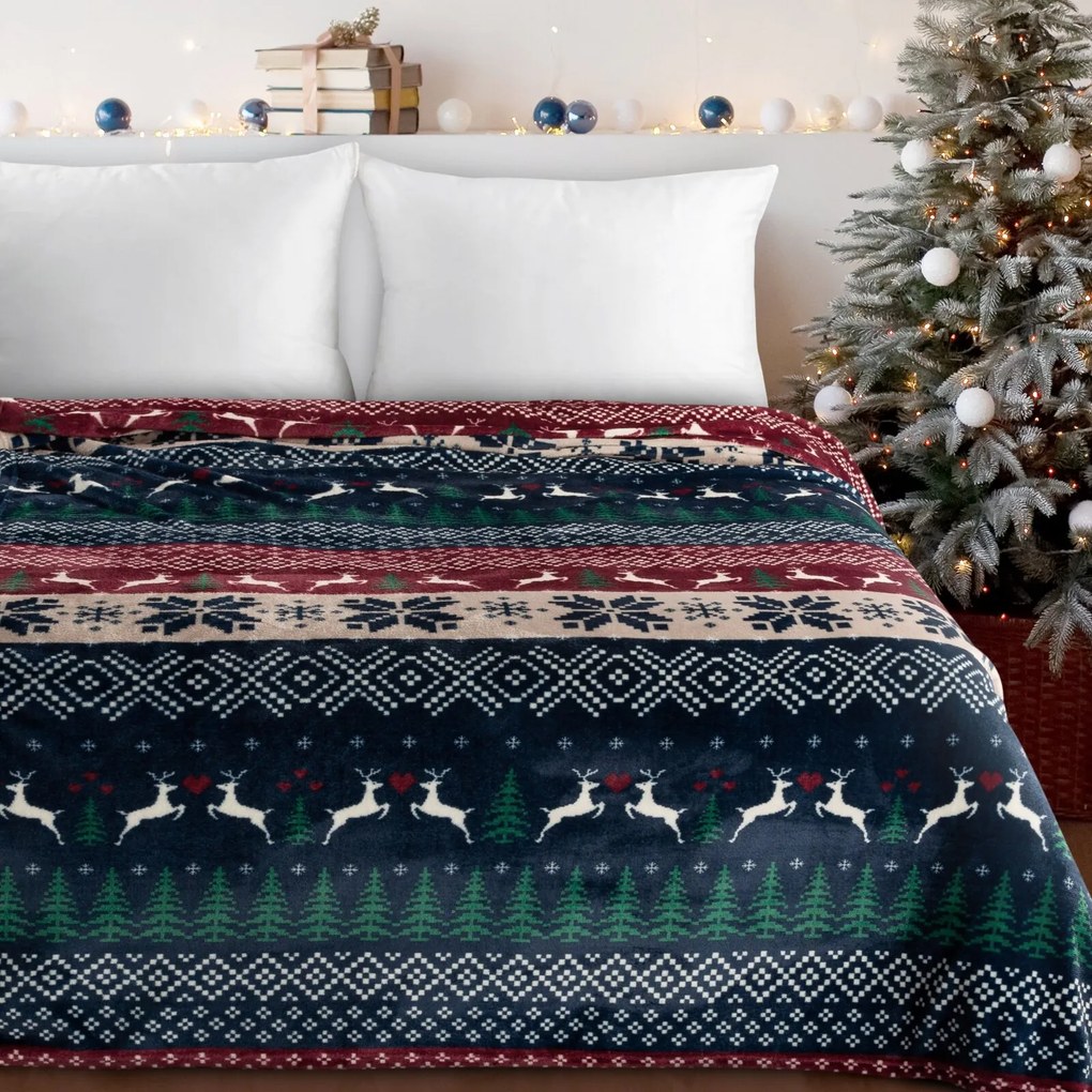 VIANOČNÁ DEKA NORDIC4 150X200 CM VZOROVANÁ
