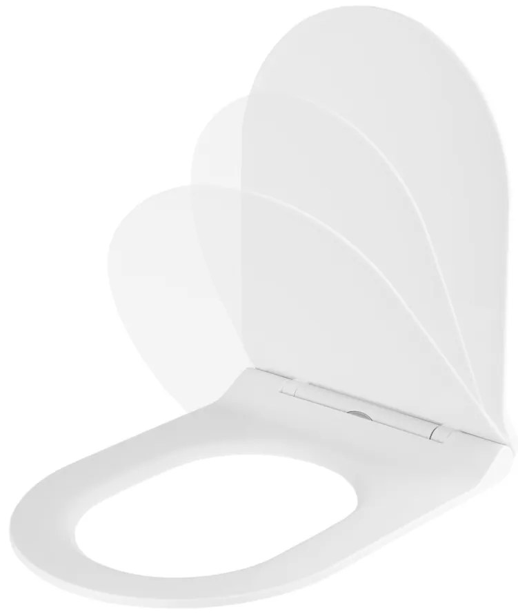 Gamma Verde D8, WC sedadlo 470x365 mm, polypropylén, SoftClose, EasyClean, biela lesklá, GMA-D8