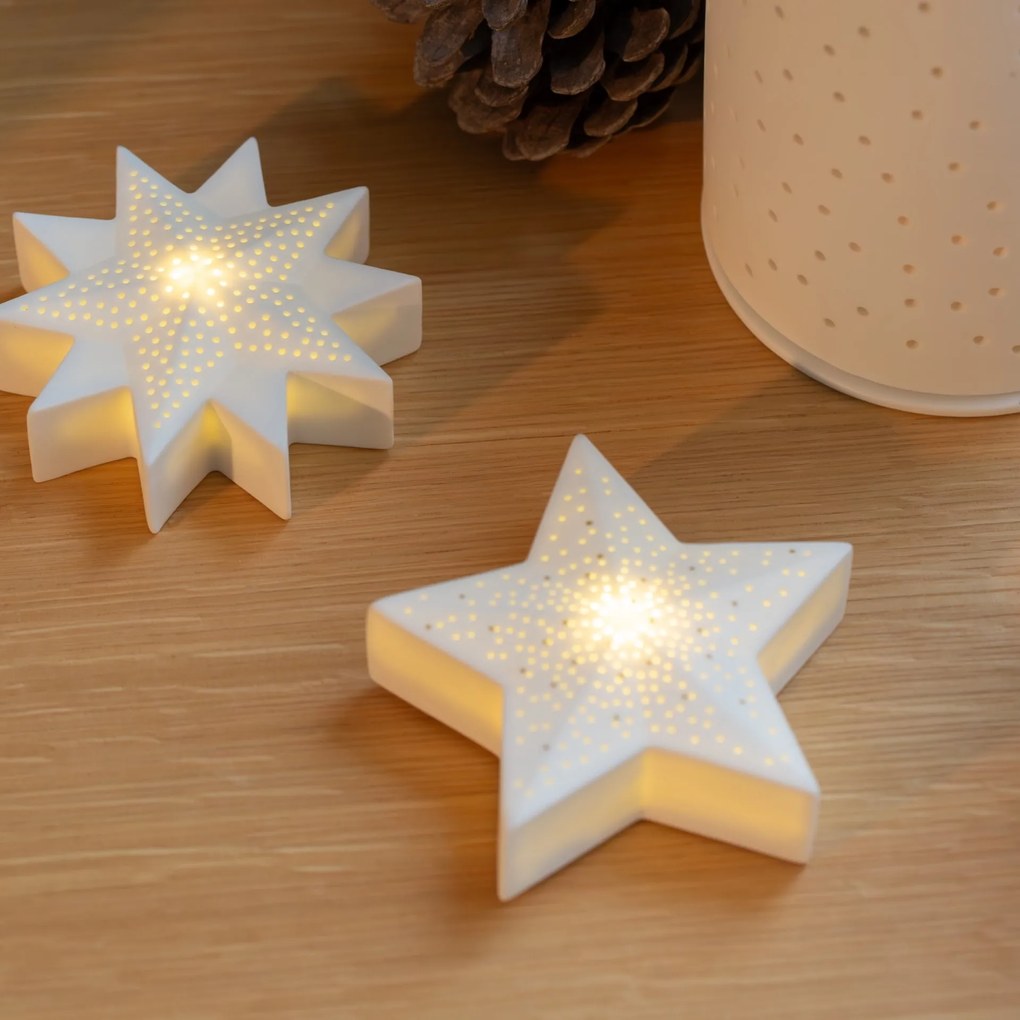 räder Vianočná porcelánová LED dekorácia Star