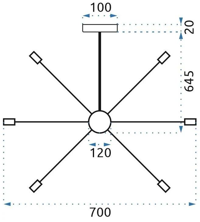Toolight - Závesné stropné svietidlo 18xE27 APP259-18C, čierna, OSW-00644