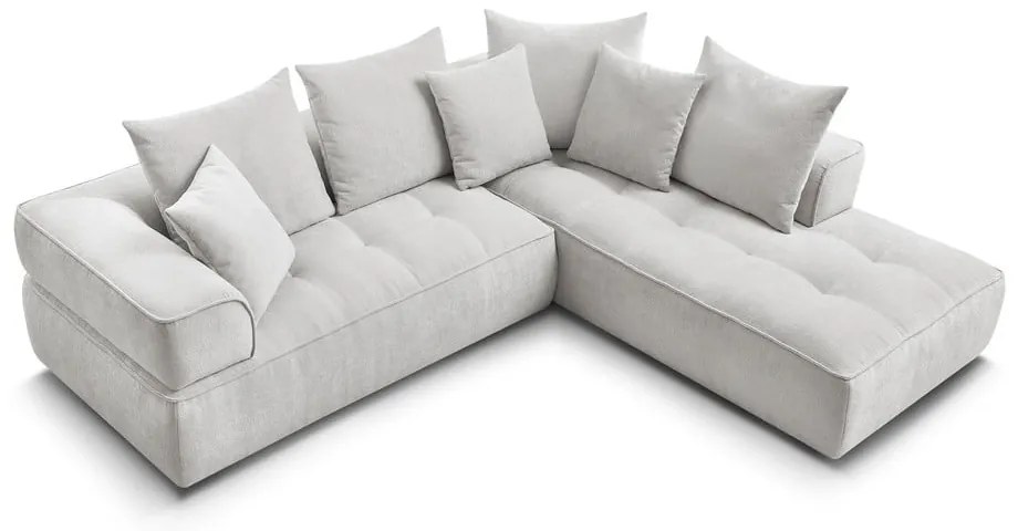 Svetlosivá ženilková rohová pohovka (pravý roh/do L) Whesley – Bobochic Paris