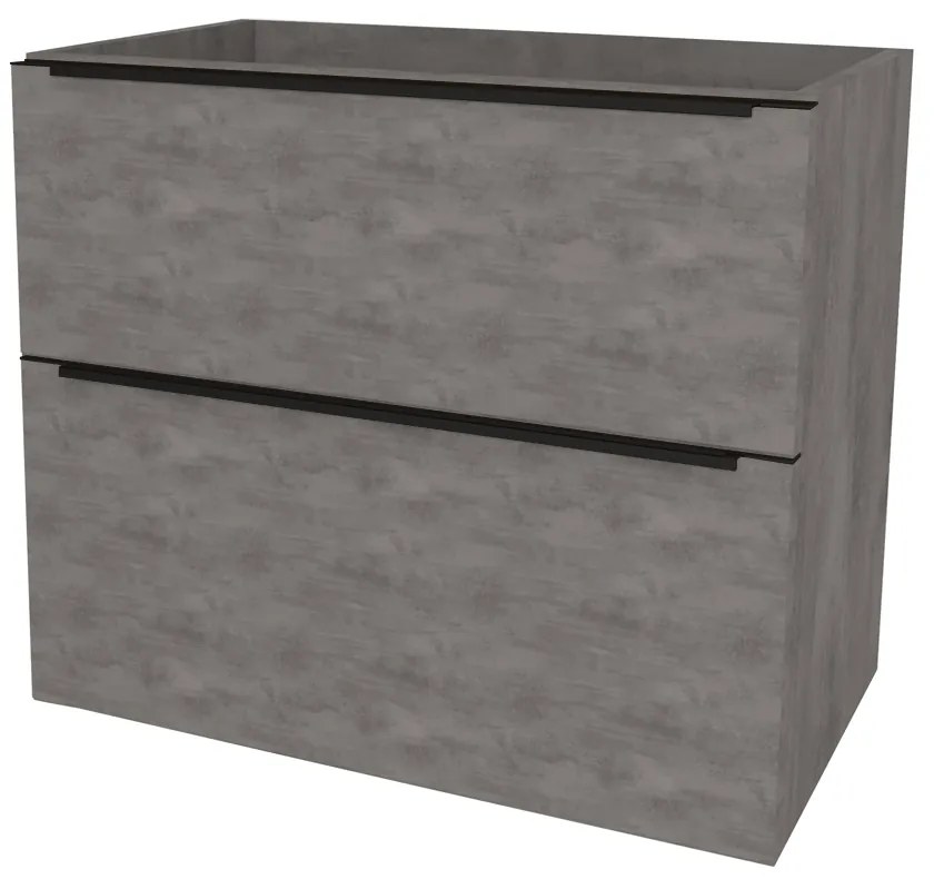 Mereo, Mereo Mailo, kúpeľňová skrinka 81 cm, čierne madlo, Multidecor, Betón tmavosivý, MER-CN591SBBET2