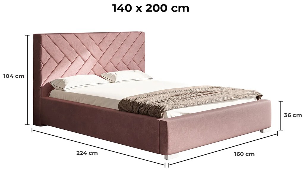 PROXIMA.store - Moderná čalúnená posteľ PAULA ROZMER: 160 x 200 cm, FARBA NÔH: biela