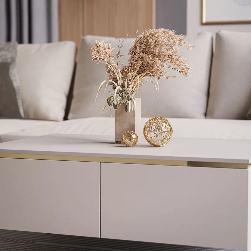 KONFERENČNÝ STOLÍK NESSIE 3 KAŠMÍR + ZLATÝ 90 cm