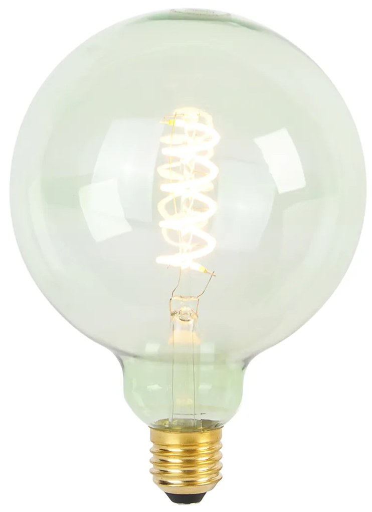E27 stmievateľná LED žiarovka so špirálovým vláknom G125 zelená 4W 180 lm 1800K
