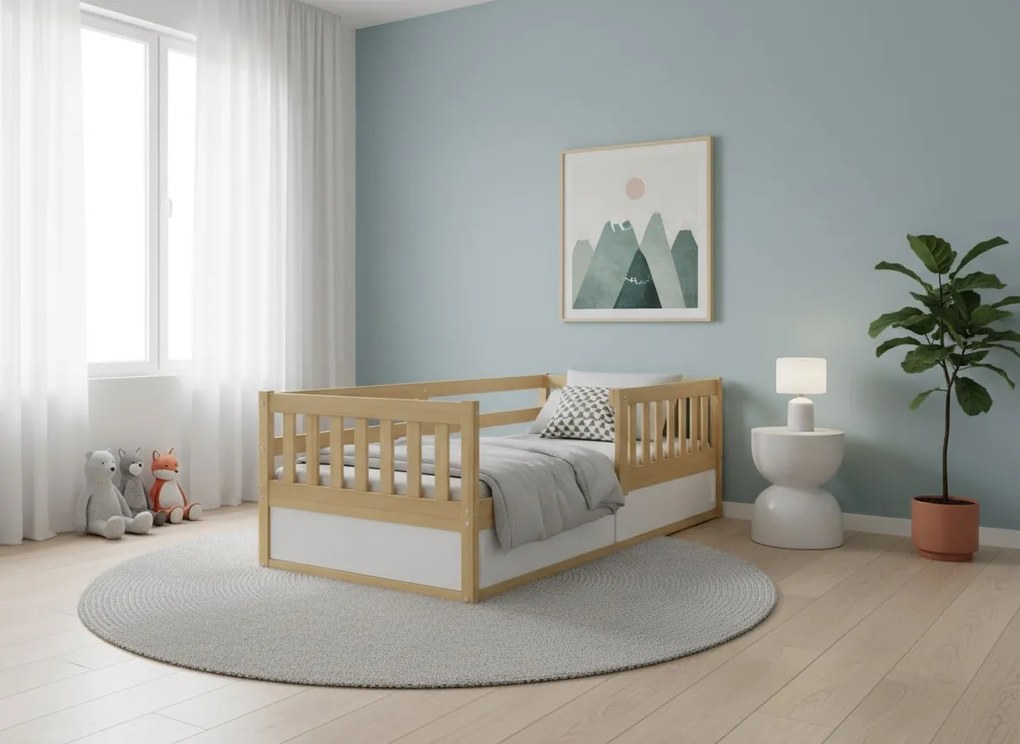 Posteľ SMART 160x80 - Borovica s úložným priestorom