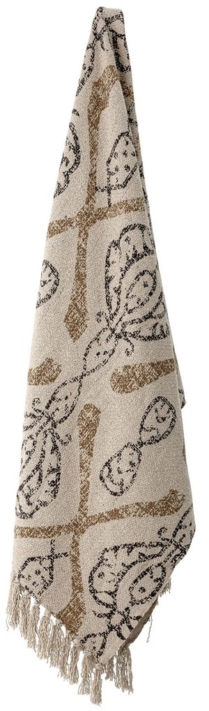Bloomingville Bavlnený prehoz Nature Beige 160 × 130 cm