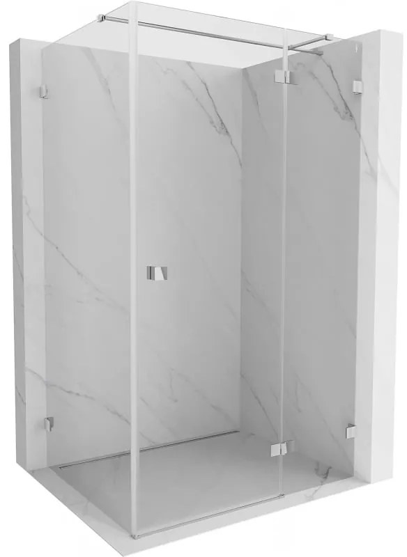 Mexen Lunar T, výklopný sprchový kút pravý 115 x 110 cm, 8mm číre sklo, chrómový profil, 834T-115-110-01-00-P