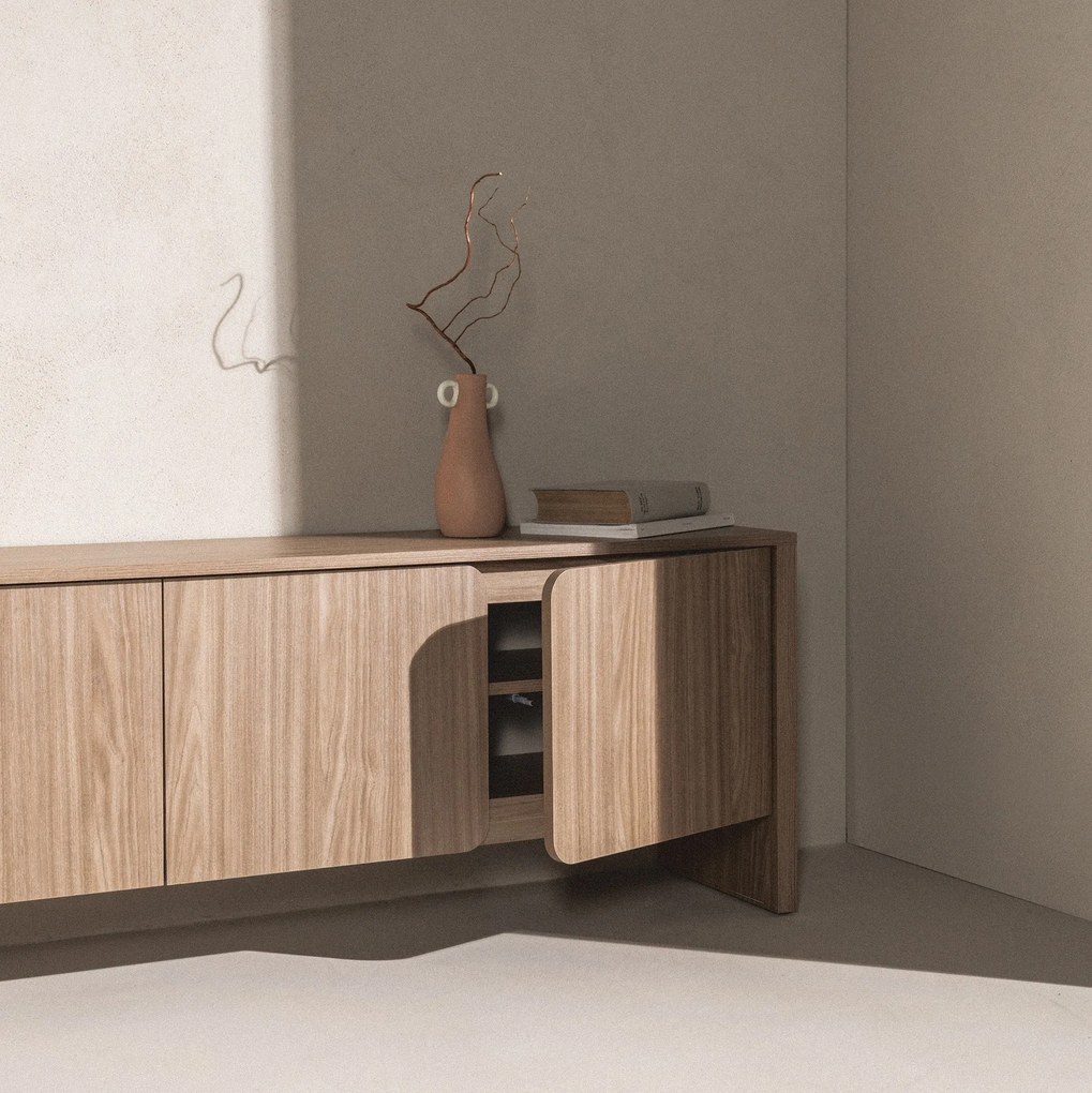 TV stolek Moku 200 cm dub perleťový