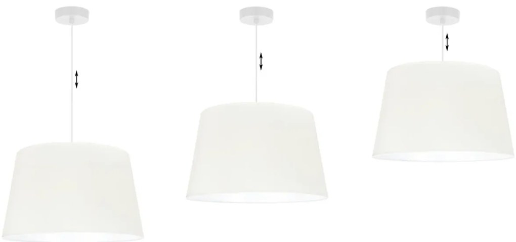 Závesné svietidlo Gaja, 1x krémové textilné tienidlo, (fi 44cm), w