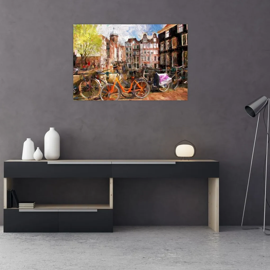 Obraz - Amsterdam, maľba (90x60 cm)
