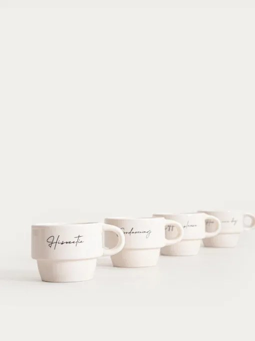 Sada štyroch hrnčekov VITI s nápismi 772344 (4 ks)