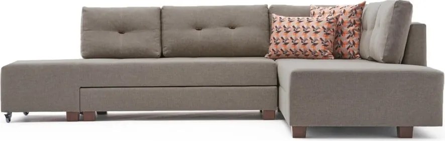 Béžová rozkladacia rohová pohovka (pravý roh) Manama – Balcab Home