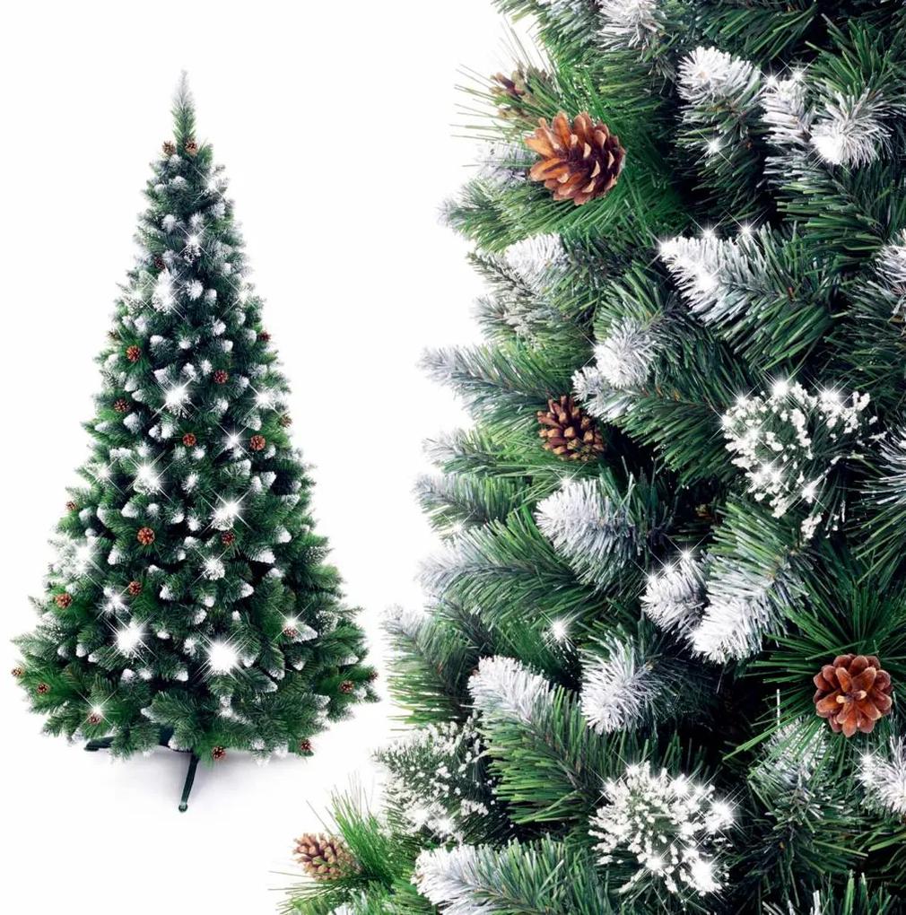 TRENDIE Vianočný stromček Borovica diamantová so striebornými trblietkami 160 cm