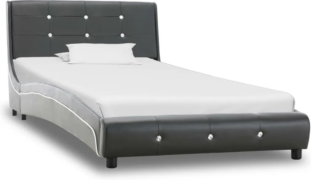 280322 Edco Rám postele sivý umelá koža 90x200 cm